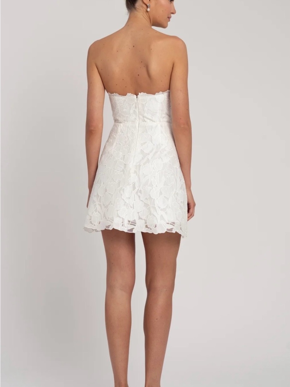 Jenny Yoo Amanda Little White Lace Mini Dress - Picture 2 of 3